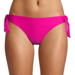 ABS by Allen Schwartz side tie accent pink bikini swim bottoms size 10 NWOT